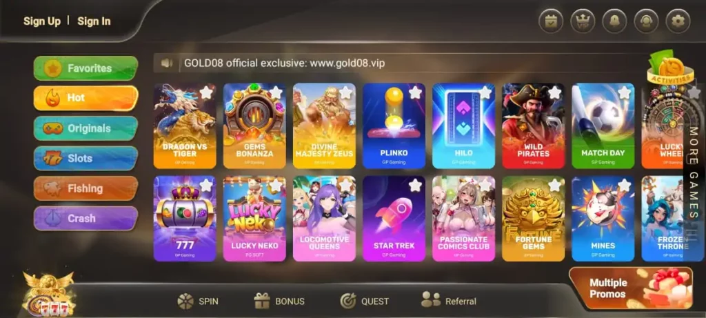Gold 08 game